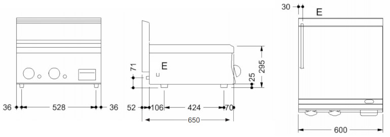 EBE63TMC, fry-top elettrico con piastra 1/2 liscia 1/2 rigata